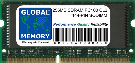 256MB SDRAM PC100 100MHz 144-PIN SODIMM MEMORY RAM FOR HEWLETT-PACKARD LAPTOPS/NOTEBOOKS